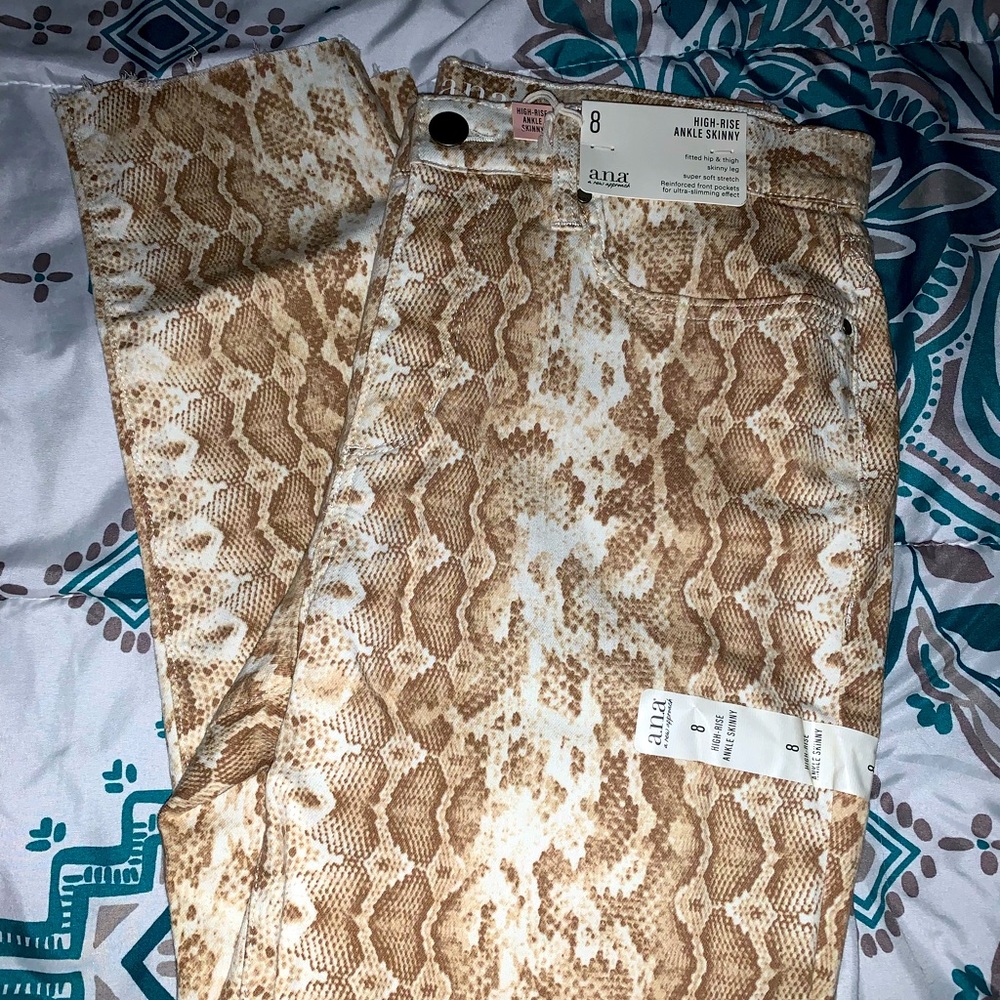 Snake Print High Rise Jeans